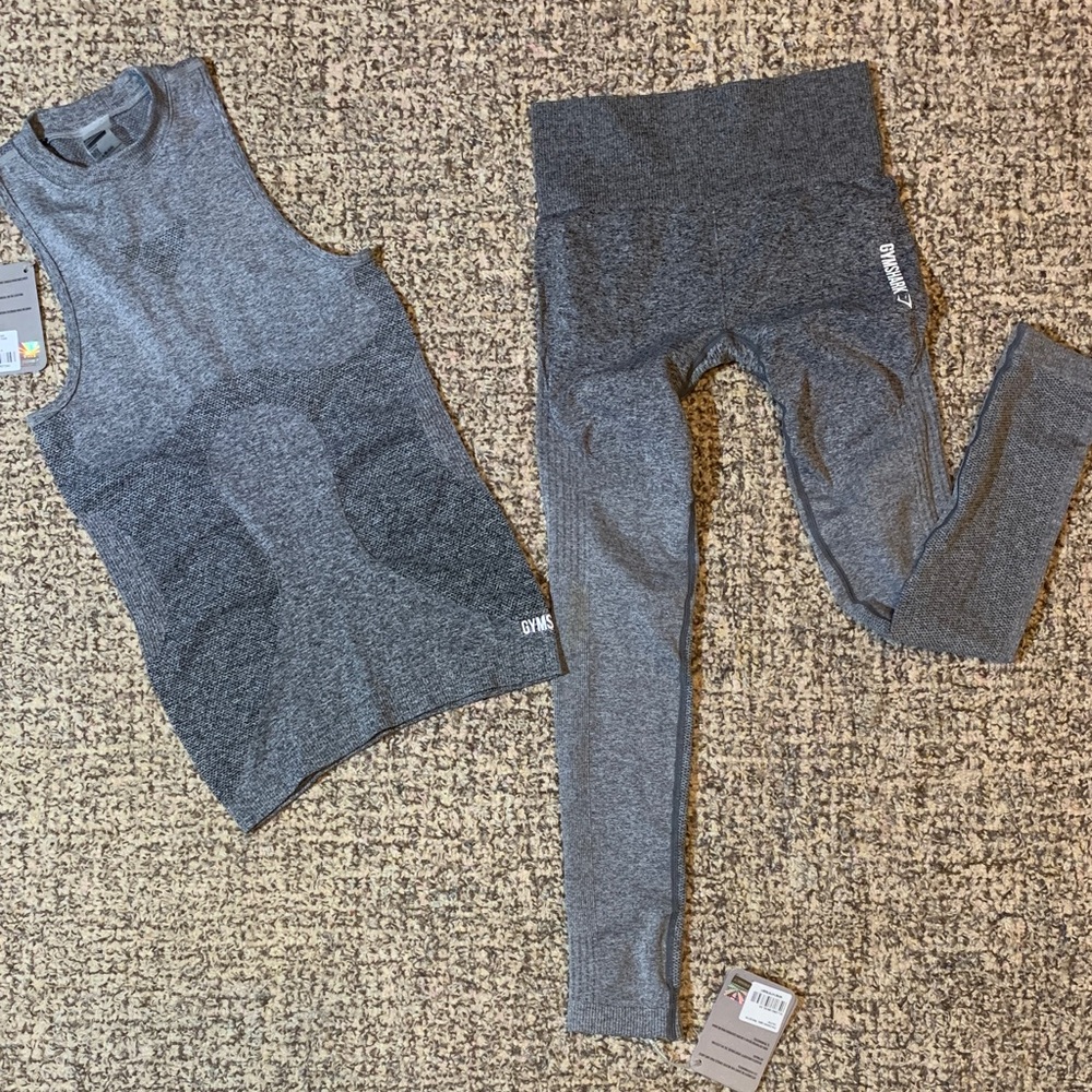 Gymshark Ombré Seamless Charcoal and Light Gray Leggings